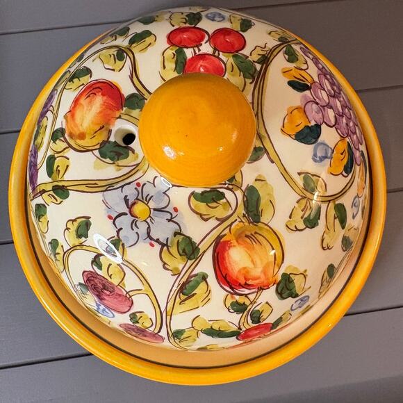 Hand Painted Cheese/Butter Keeper Signed - Picture 3 of 7